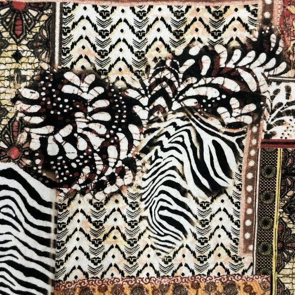 Chicos Multi Colored Square Neck Multi Print Floral Animal Size 1 (medium) - Picture 2 of 8